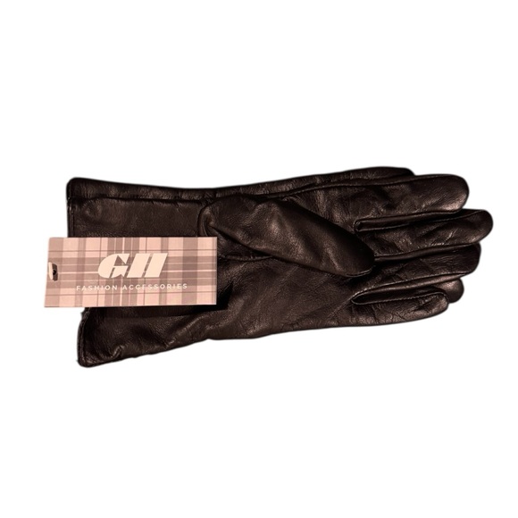 GH Black Leather Women’s Gloves M - Picture 6 of 8
